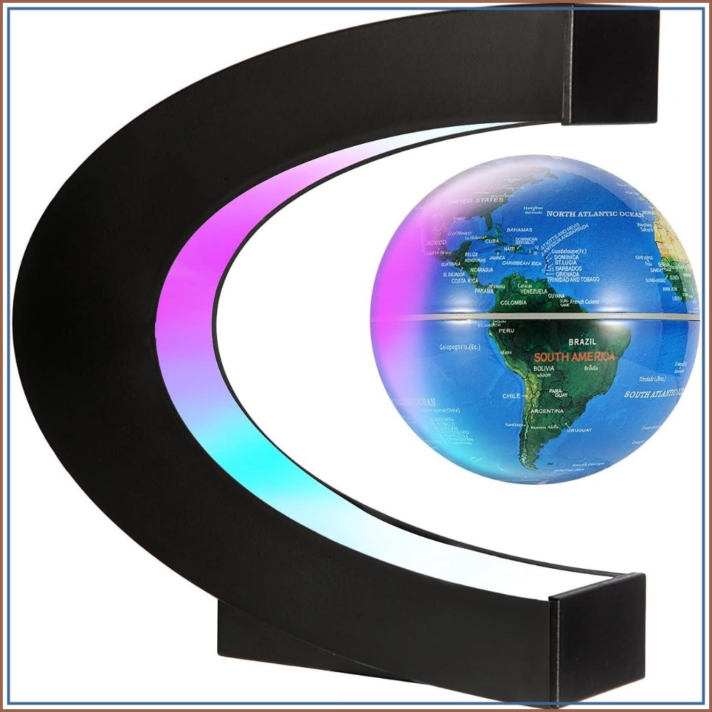 Home Office Student - Globe terrestre magnétique lévitant, cadre d'affichage