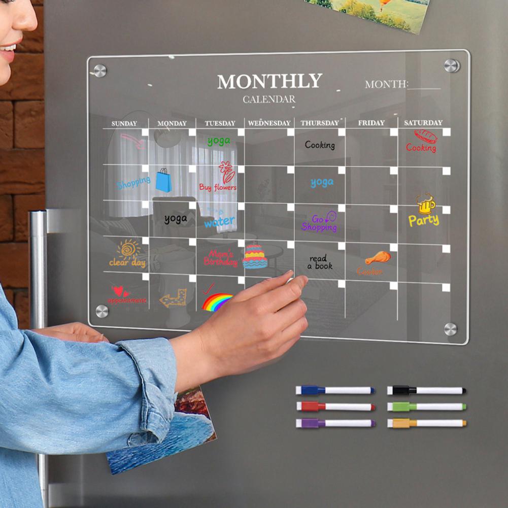 Magnetic Calendar Board - Tableau de planification en acrylique tableau