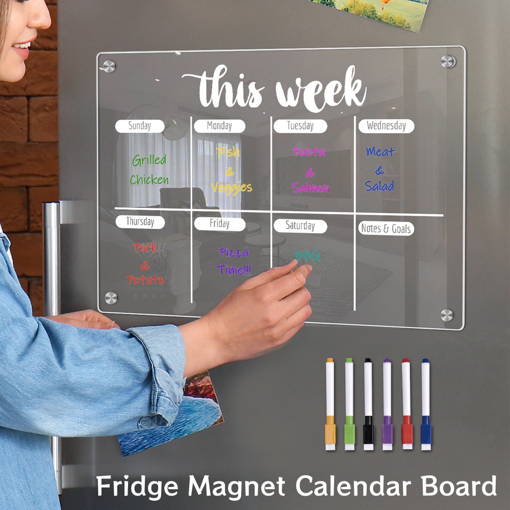 Magnetic Calendar Board - Tableau de calendrier magnétique pour réfrigérateur,