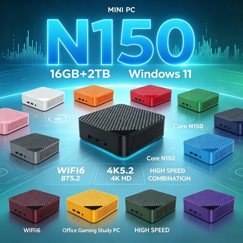 Home Office Windows 11 - Mini-ordinateur de bureau compact Core N150