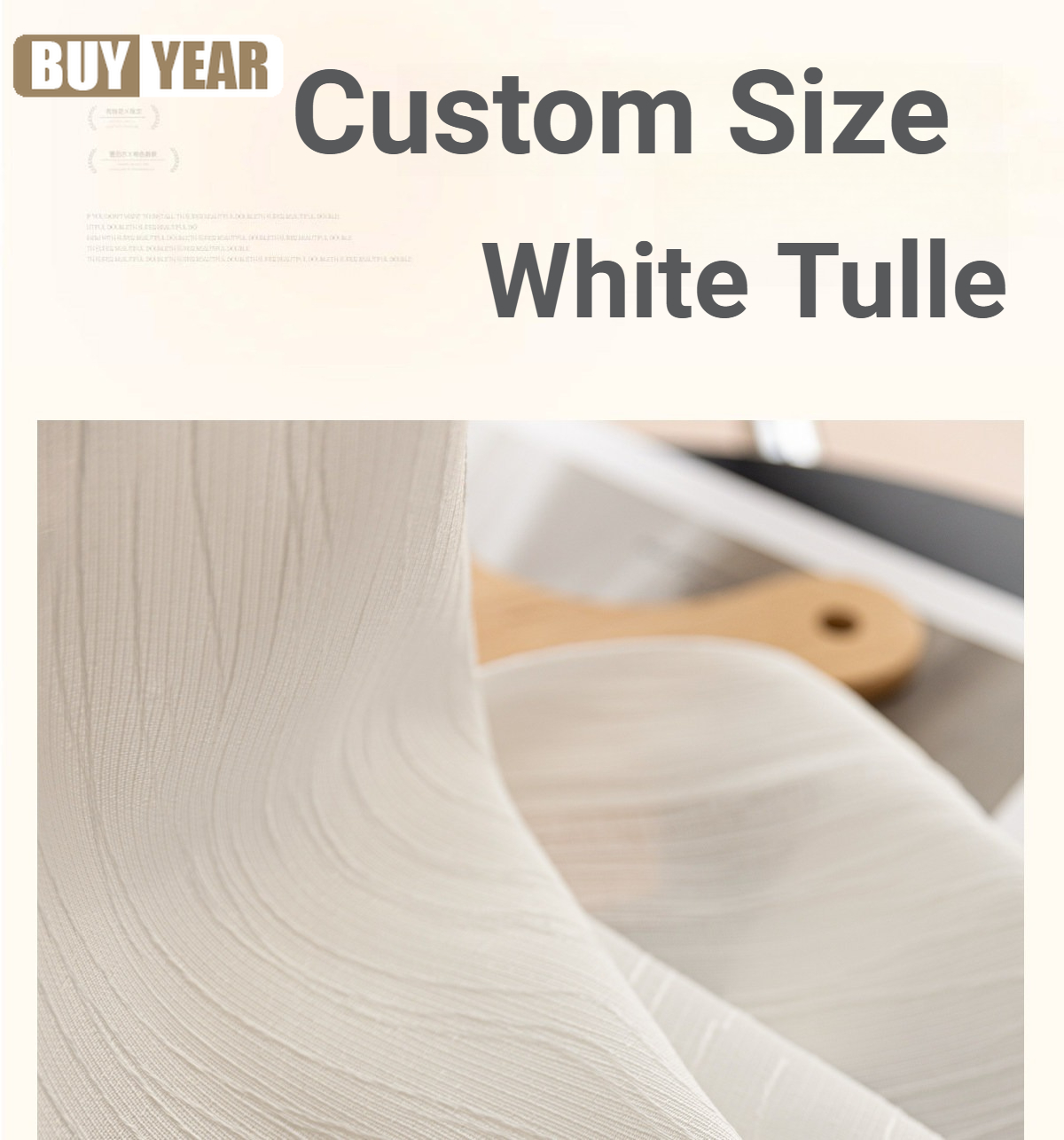Home Office Buy - Rideaux en Tulle Blanc Luxueux pour