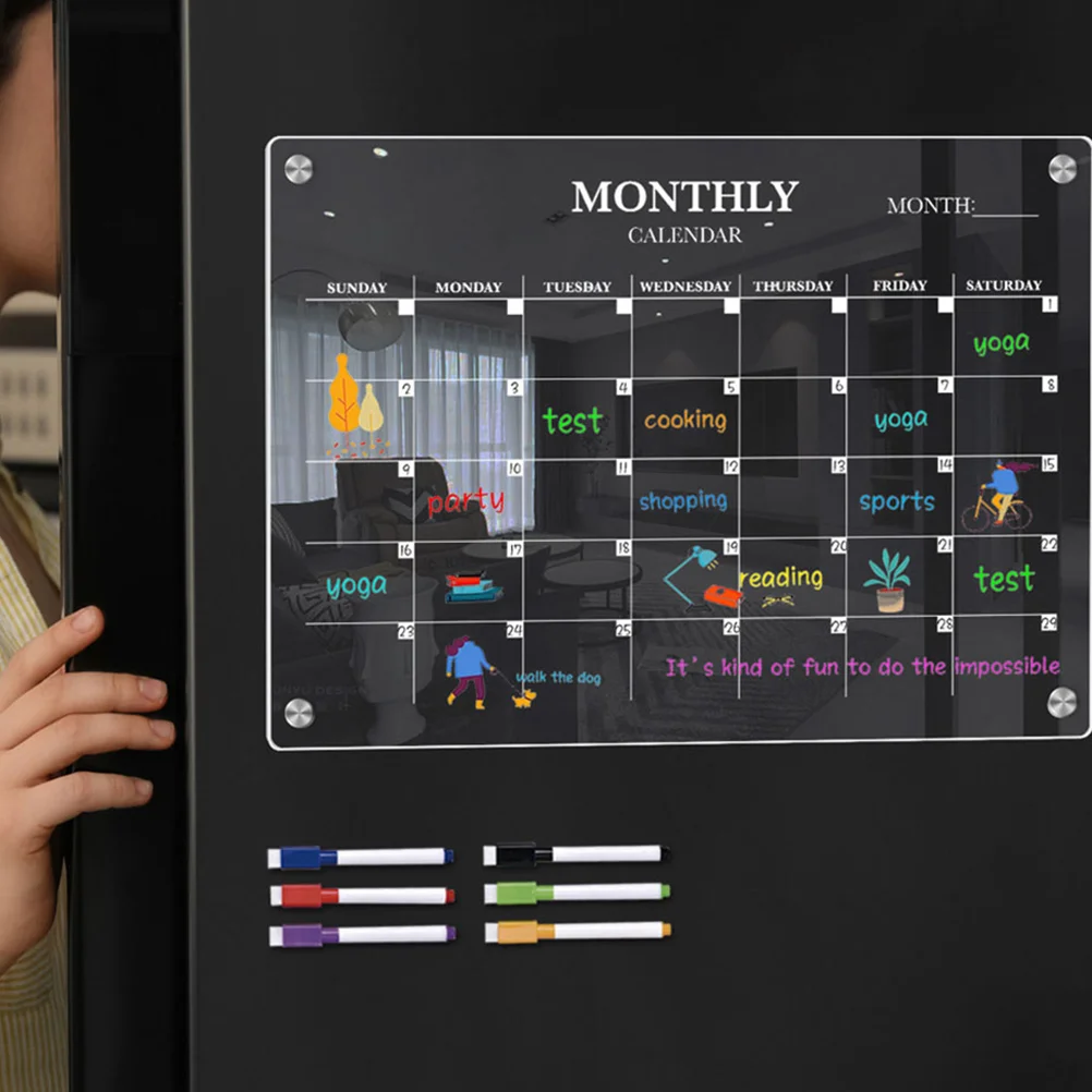 Magnetic Calendar Board - Tableau magnétique pour réfrigérateur, tableau effaçable