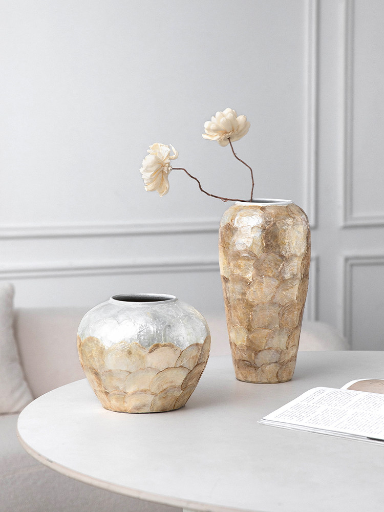 Home Office Form - Vase en céramique incrusté de nacre