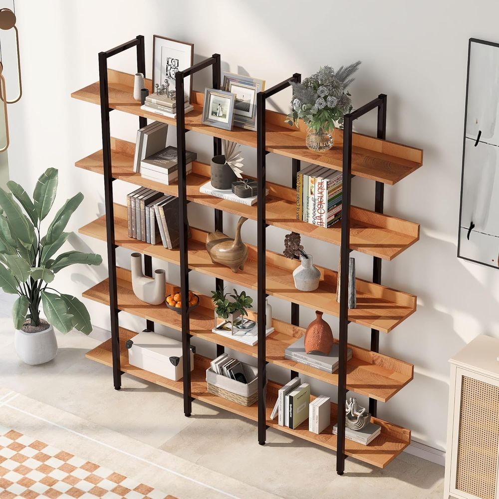 Home Office Industrial Style - Étagère à livres en bois de