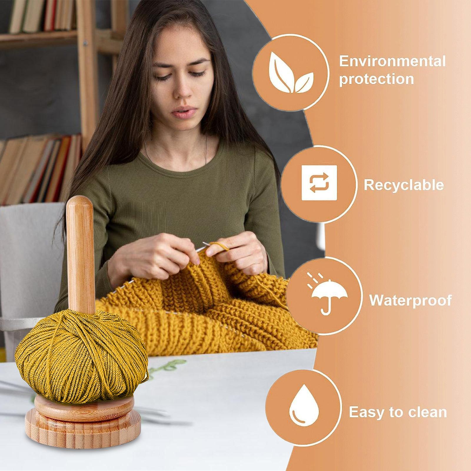 Desktop Organizer Bamboo - Support rotatif en bois pour bobines
