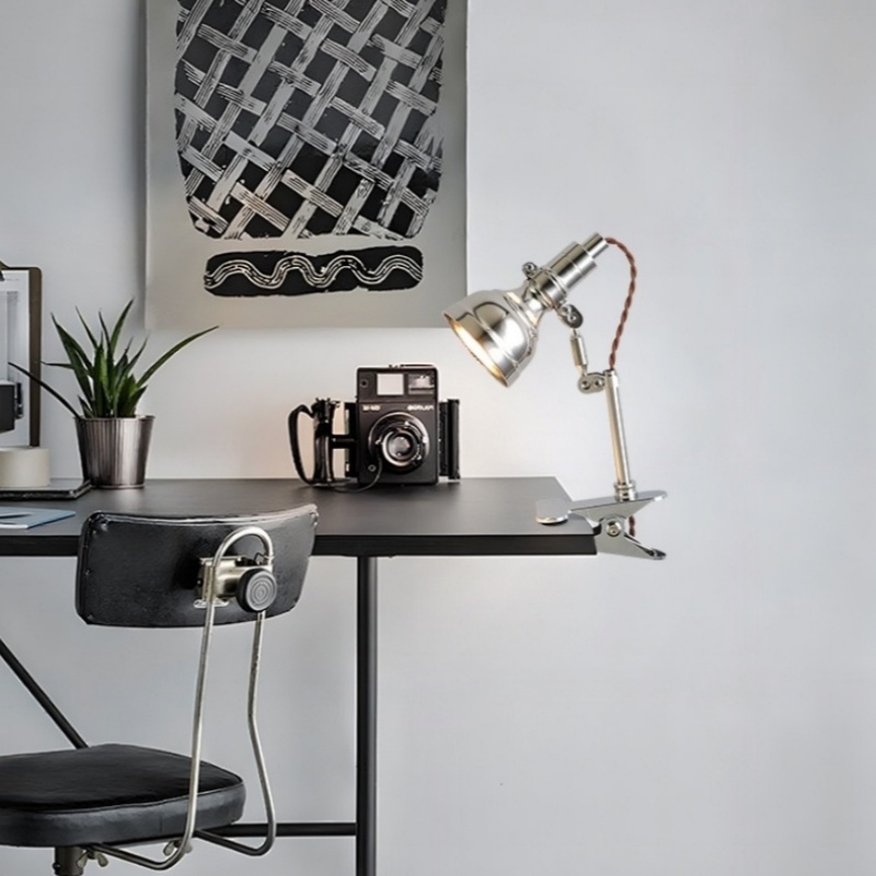 Home Office Industrial Style - Lampe de lecture industrielle à clipser