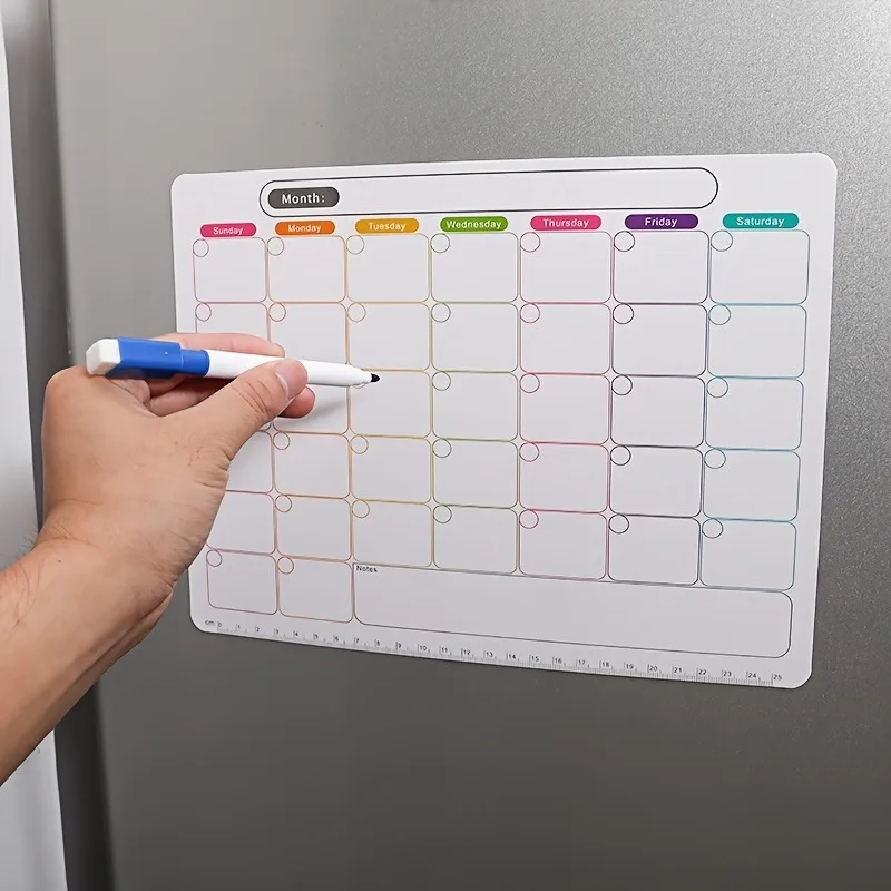 Magnetic Calendar Board - Un aimant de réfrigérateur, planificateur mensuel