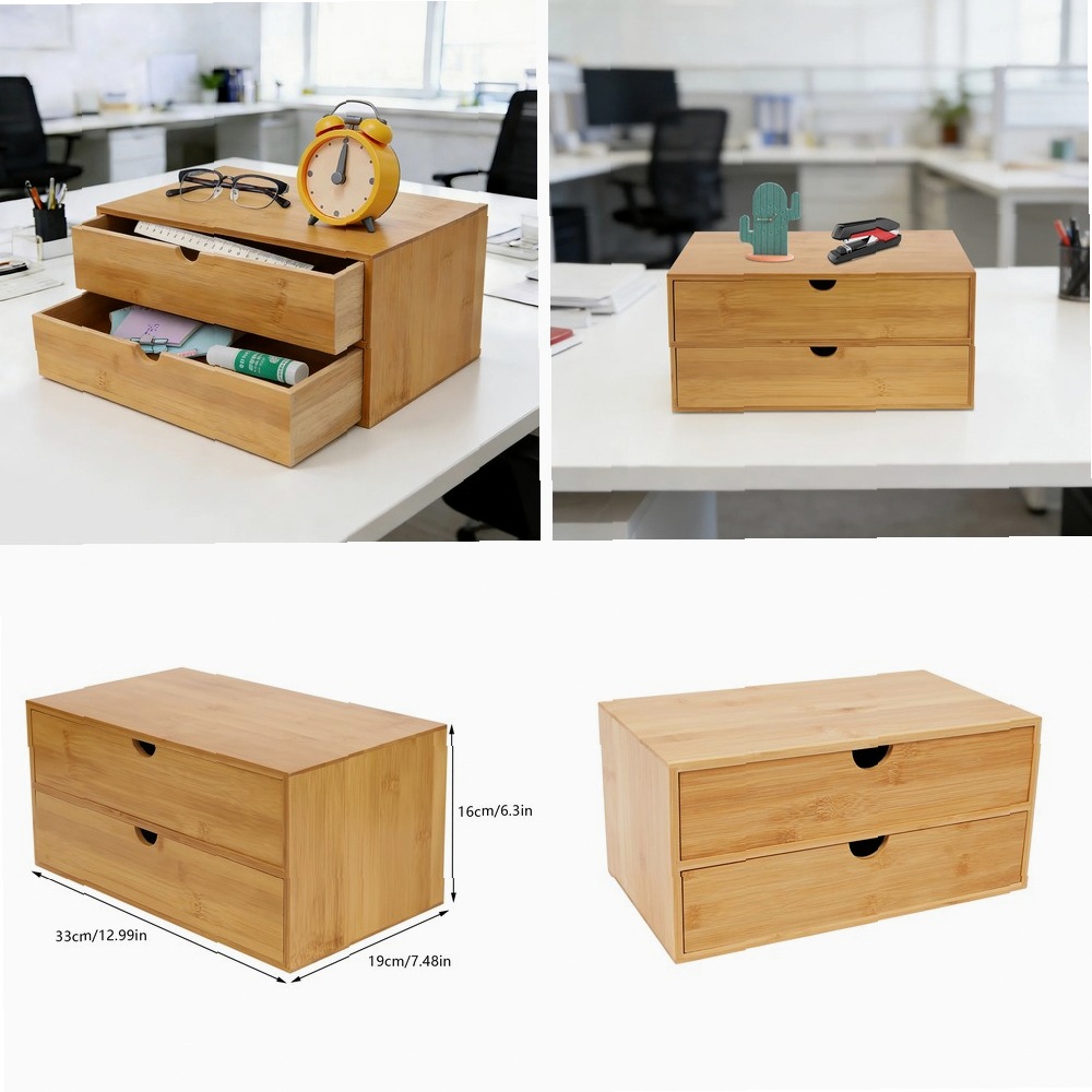 Desktop Organizer Bamboo - Organisateur de bureau, boîte de rangement
