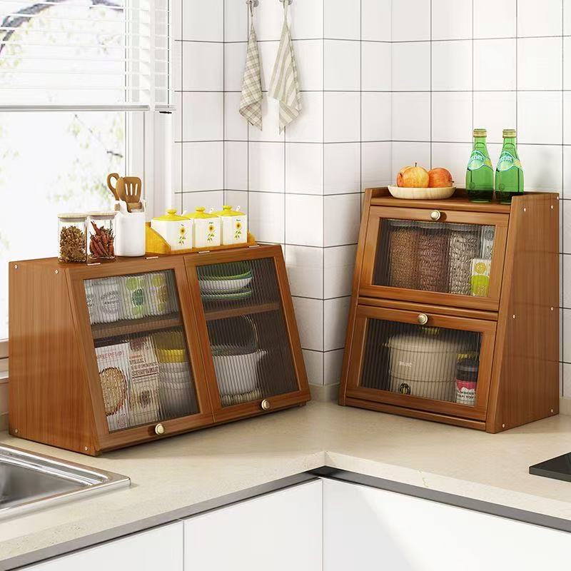 Desktop Organizer Bamboo - Armoire de rangement de cuisine en