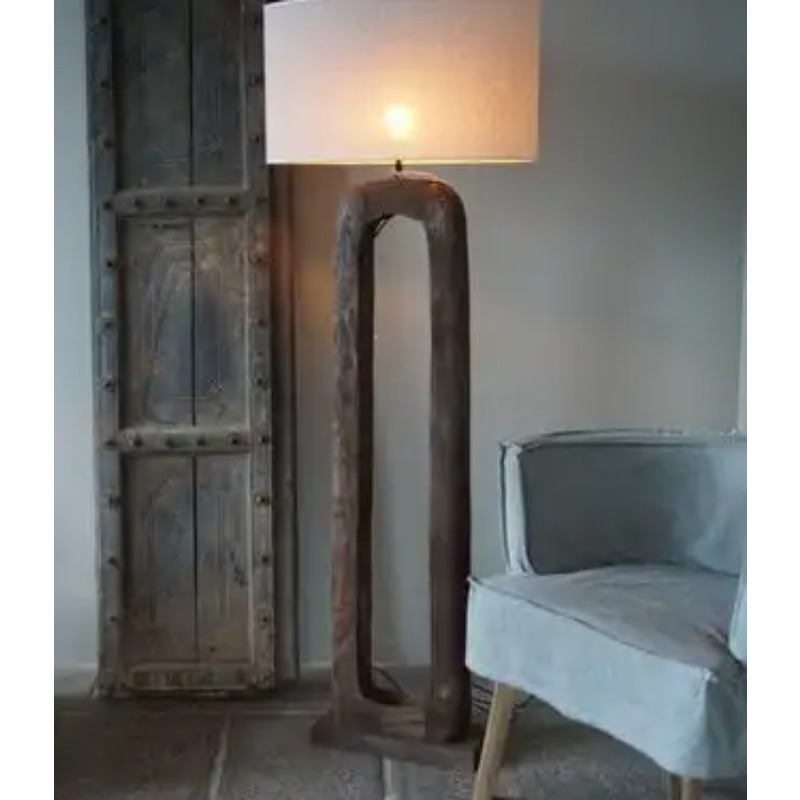 Lampadaire en bois marron, int - Home Office Interior Design avis et prix