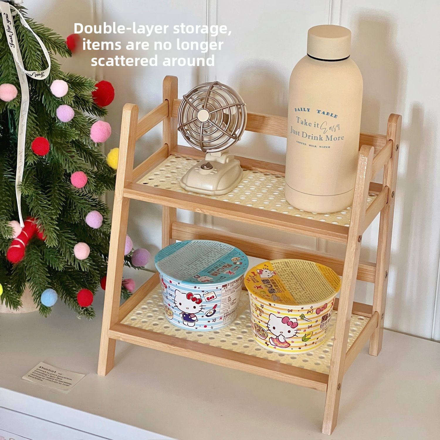Étagère de rangement à 2 nivea - Desktop Organizer Bamboo avis et prix