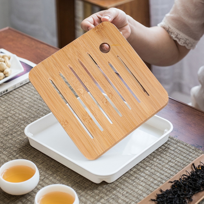Plateau à thé en bambou, Mini  - Desktop Organizer Bamboo avis et prix